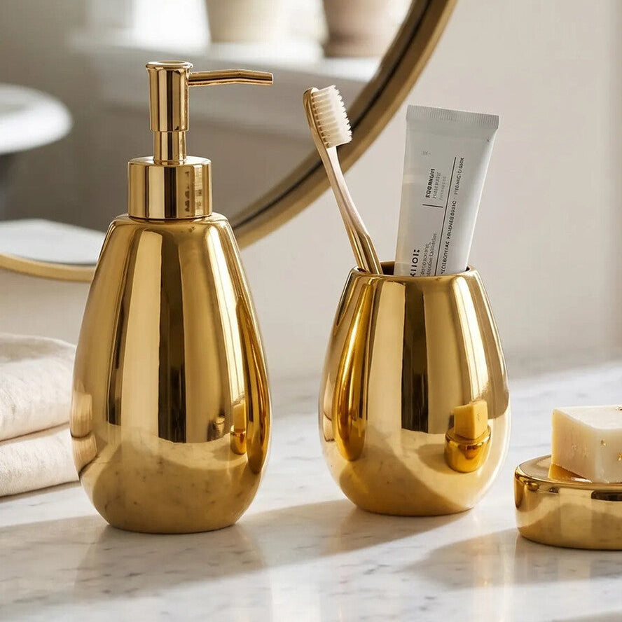 Dolomite Gold 3 Piece Bathroom Set | Magpie