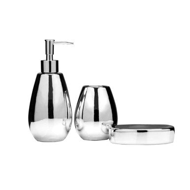 Dolomite Silver 3 Piece Bathroom Set | Magpie