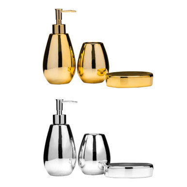 Dolomite Silver 3 Piece Bathroom Set | Magpie