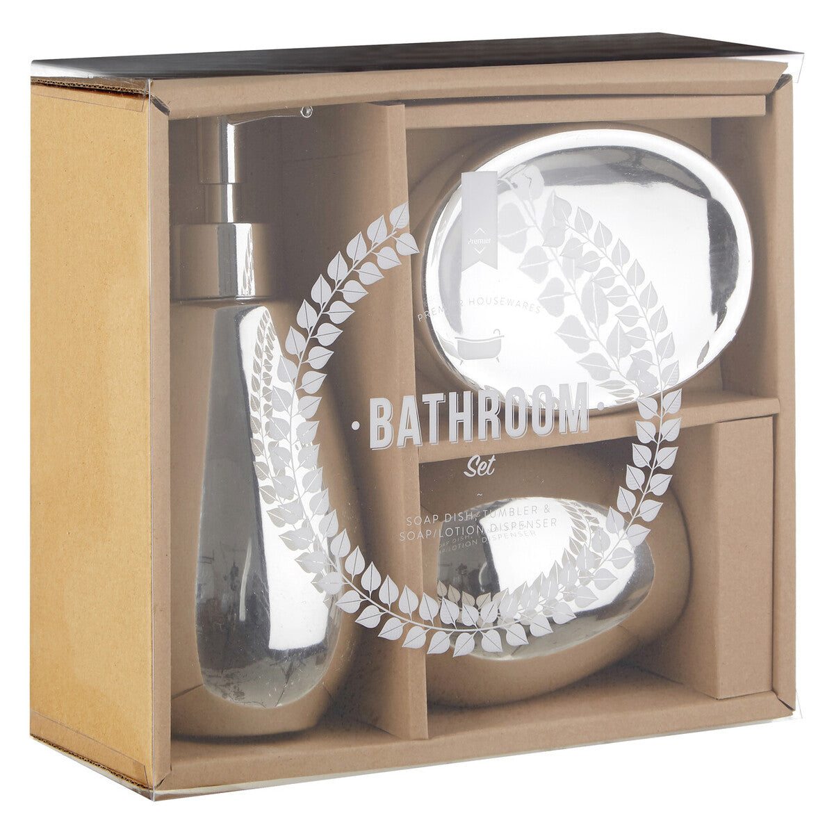 Dolomite Silver 3 Piece Bathroom Set | Magpie