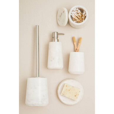 Abaska Off White Marble Bathroom Soap Dish