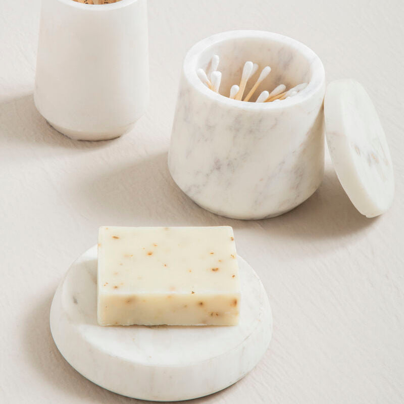 Abaska Off White Marble Bathroom Soap Dish