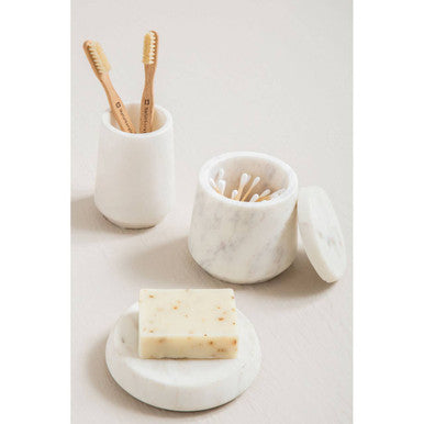 Abaska Off White Marble Bathroom Soap Dish