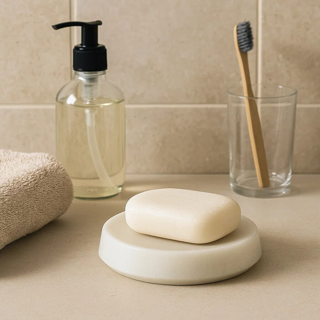 Abaska Off White Marble Bathroom Soap Dish