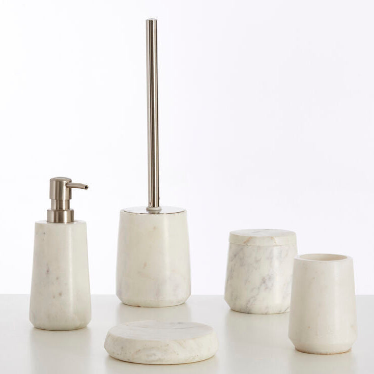 Abaska Off White Marble Bathroom Tumbler