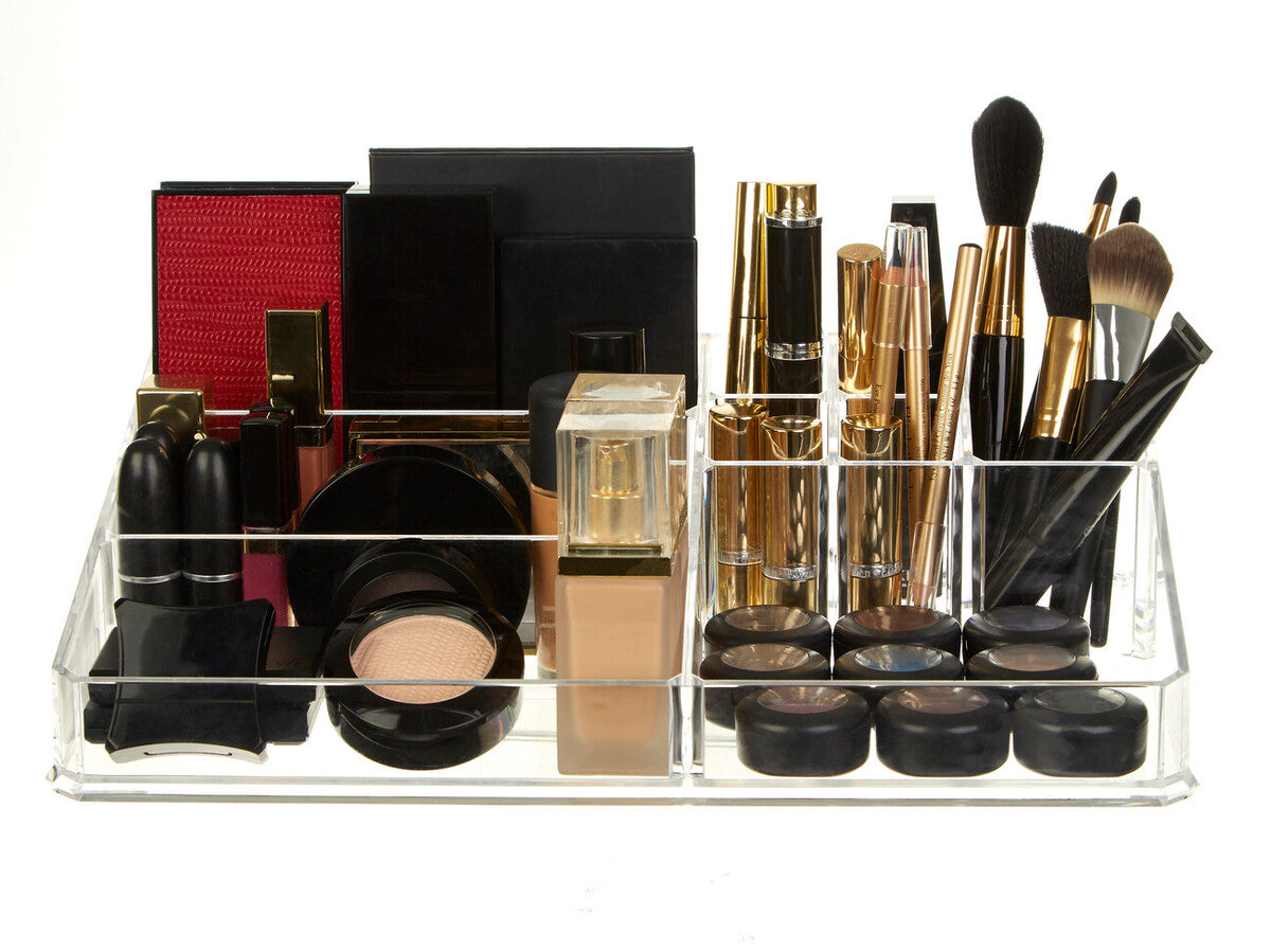9 Compartment Cosmetics Clear Organiser | Beauty