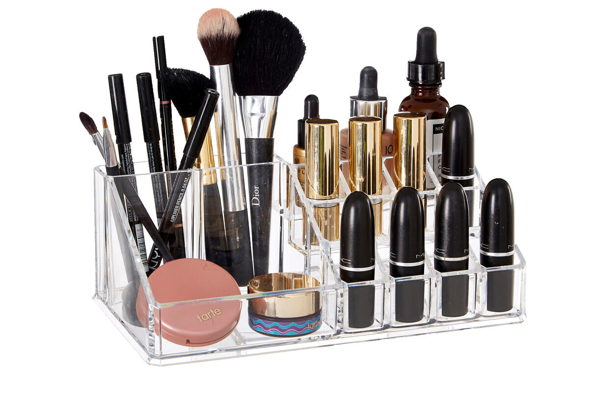16 Compartment Clear Cosmetics Organiser | Beauty