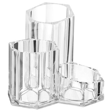 Clear 3 Compartment Cosmetics Organiser | Beauty