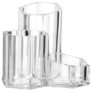 Clear 3 Compartment Cosmetics Organiser | Beauty