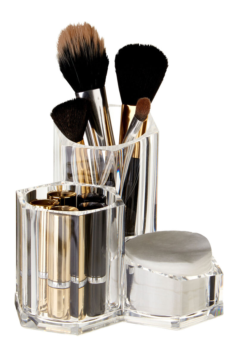 Clear 3 Compartment Cosmetics Organiser | Beauty
