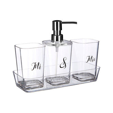Set of Four Mr And Mrs Bath Set