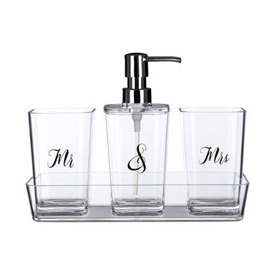 Set of Four Mr And Mrs Bath Set