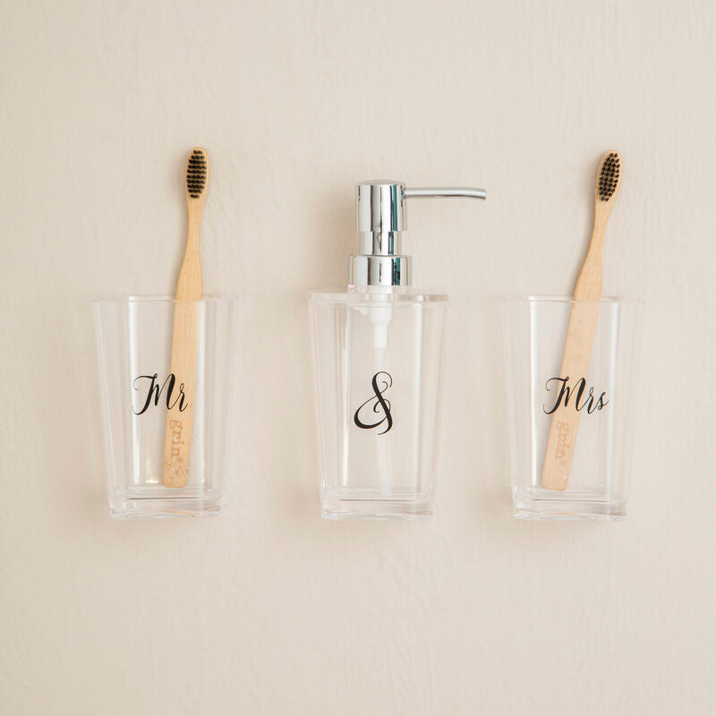 Set of Four Mr And Mrs Bath Set