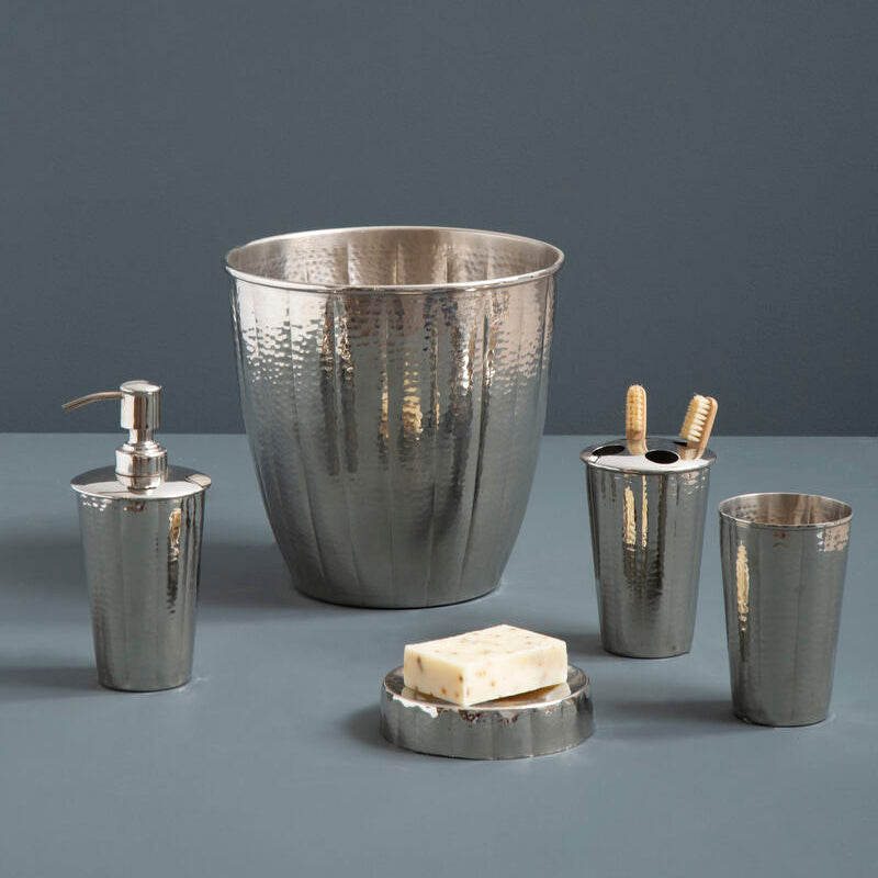 Hammered Bathroom Nickel Finish Tumbler | Vaco