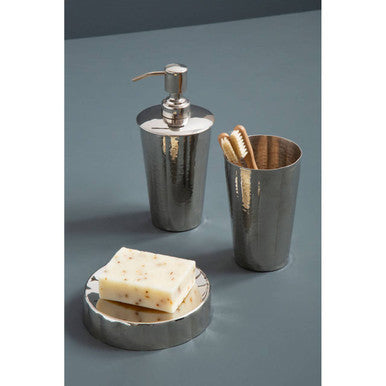 Hammered Bathroom Nickel Finish Tumbler | Vaco