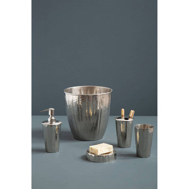 Hammered Bathroom Nickel Finish Toothbrush Holder | Vaco