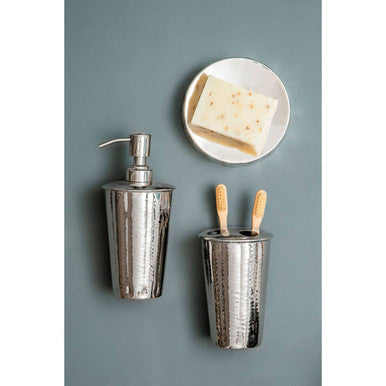 Hammered Bathroom Nickel Finish Lotion Dispenser | Vaco