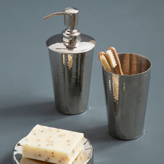 Hammered Bathroom Nickel Finish Lotion Dispenser | Vaco