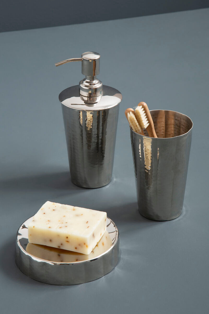 Hammered Bathroom Nickel Finish Lotion Dispenser | Vaco