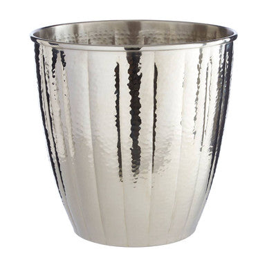 Hammered Bathroom Nickel Finish Waste Bin | Vaco