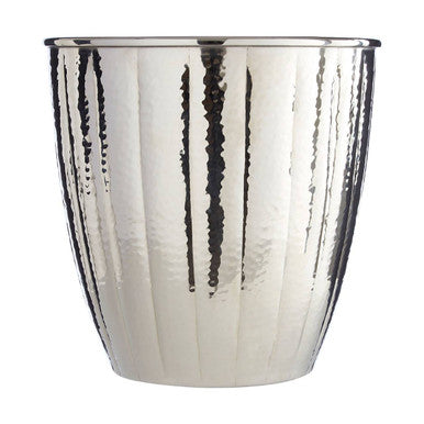 Hammered Bathroom Nickel Finish Waste Bin | Vaco