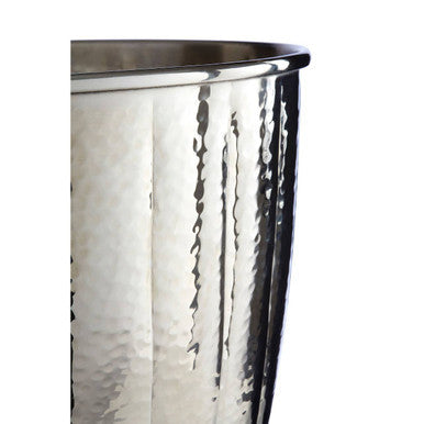 Hammered Bathroom Nickel Finish Waste Bin | Vaco