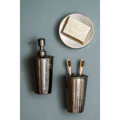 Hammered Black Nickel Finish Soap Dish | Vaco