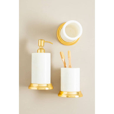 White Marble Toothbrush Holder | Mako