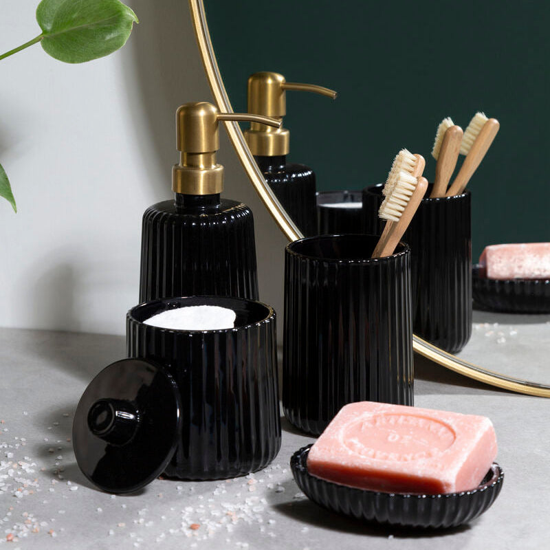 Black Glass Storage Jar | Ticino Brittany