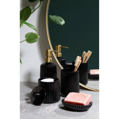 Black Glass Storage Jar | Ticino Brittany
