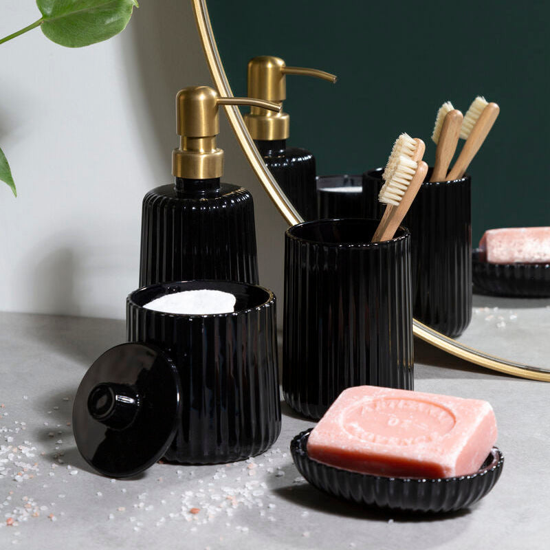 Black Glass Lotion Dispenser | Ticino Brittany