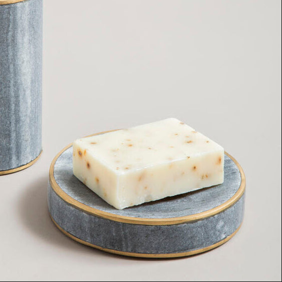Grey Marble and Gold Soap Dish | Bosco