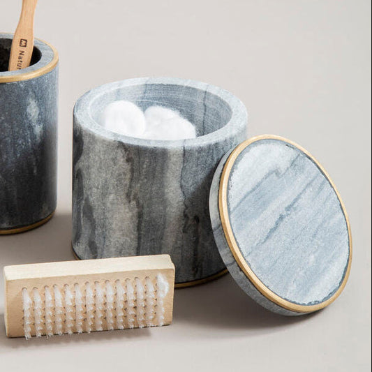 Grey Marble and Gold Cotton Jar | Bosco