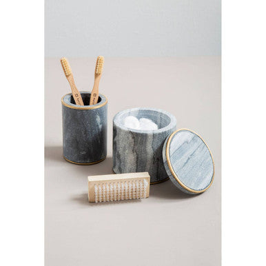 Grey Marble and Gold Cotton Jar | Bosco