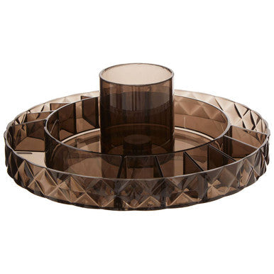 Revolving Round Black Cosmetic Organiser | Beauty