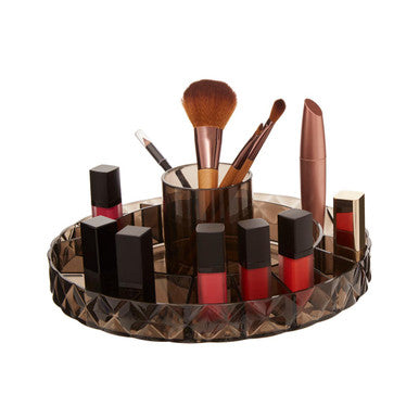 Revolving Round Black Cosmetic Organiser | Beauty