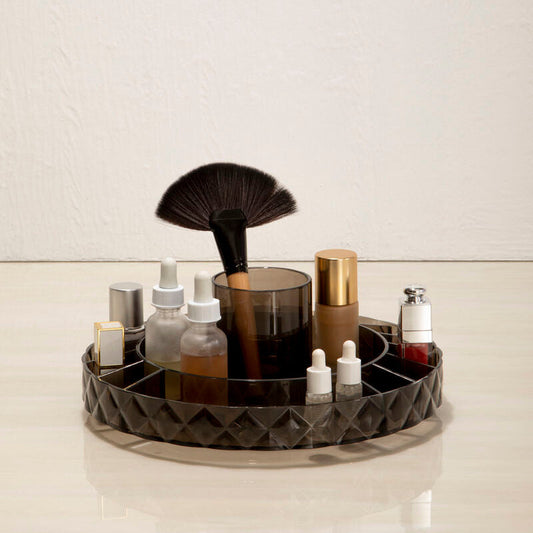 Revolving Round Black Cosmetic Organiser | Beauty