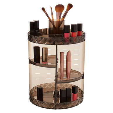 3 Tiered Round Revolving Black Cosmetics Organiser | Beauty