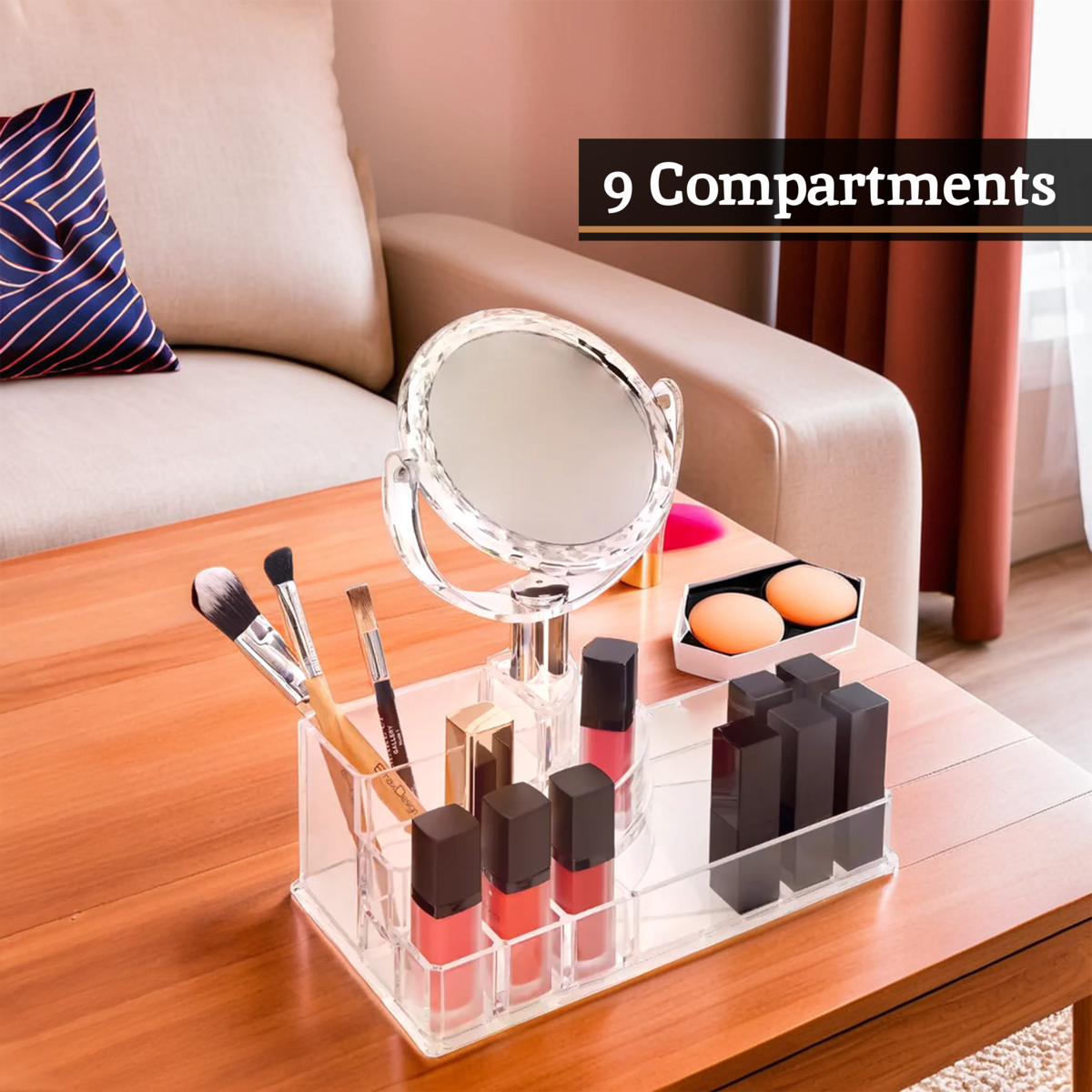 Cosmetic Organiser with Mirror | Beauty