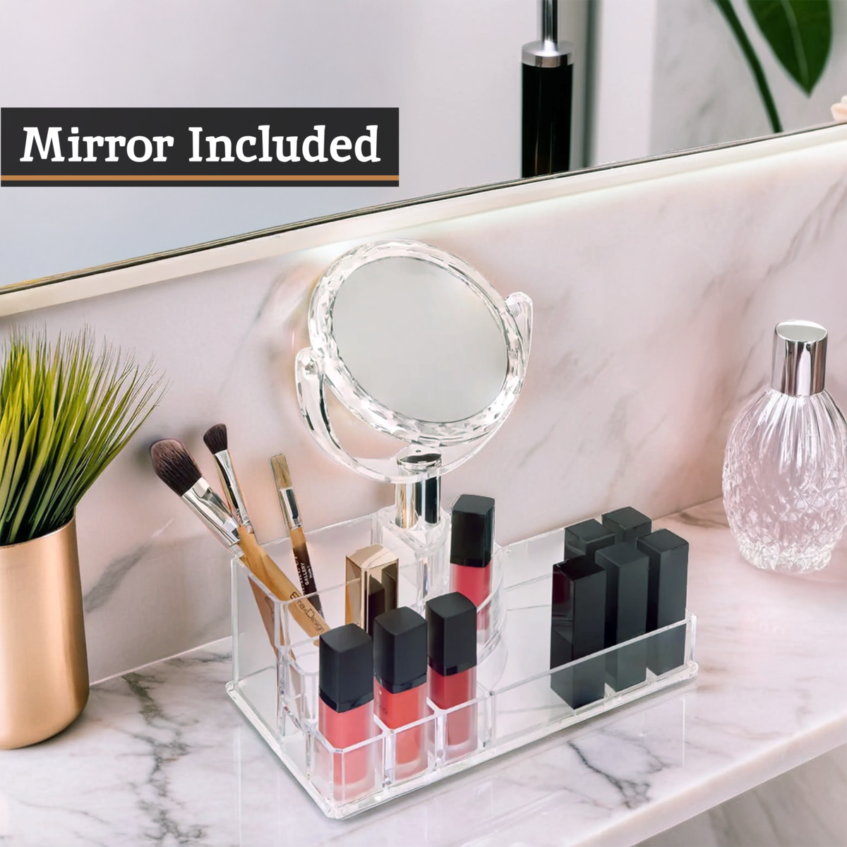 Cosmetic Organiser with Mirror | Beauty