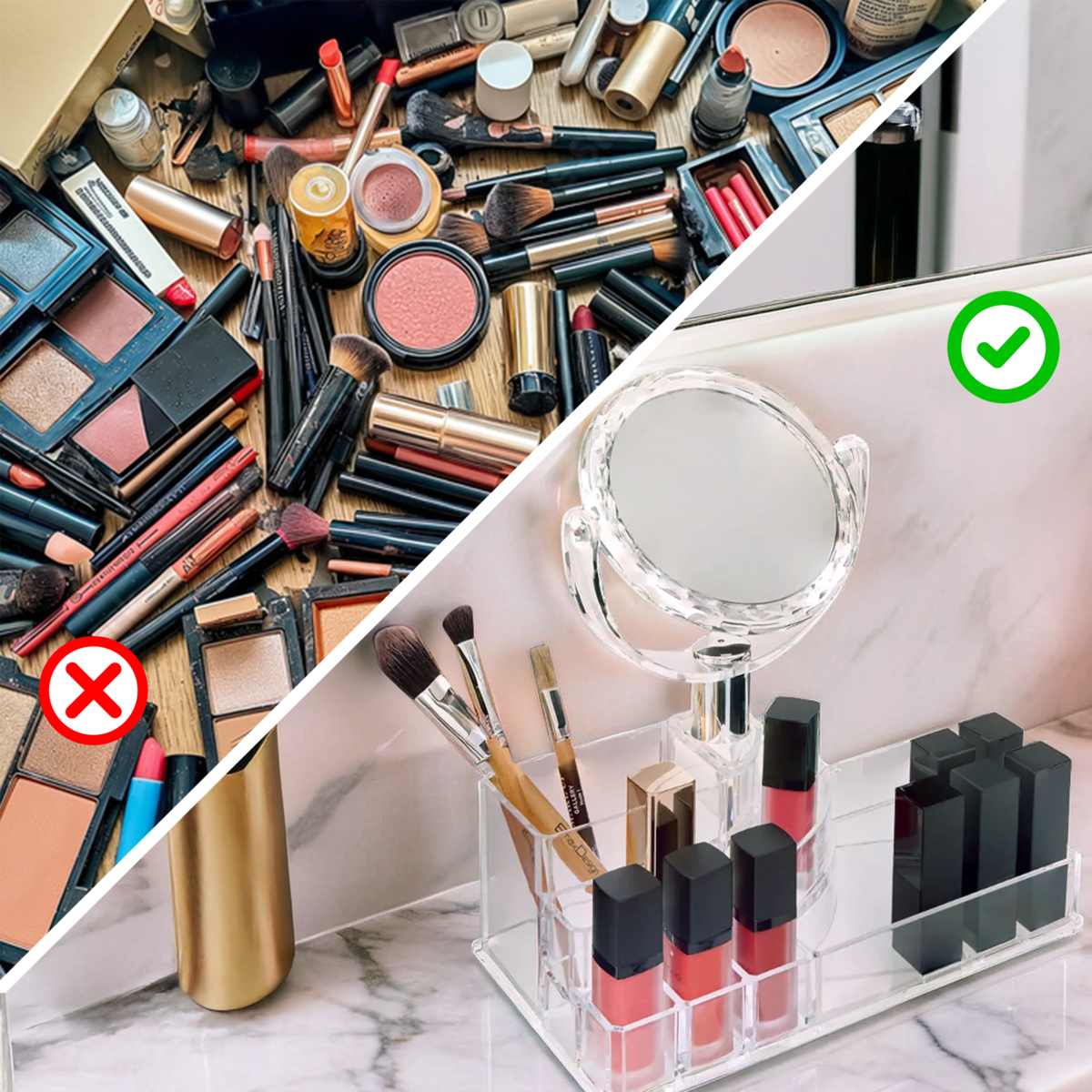 Cosmetic Organiser with Mirror | Beauty