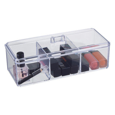 3 Compartment Cosmetics Organiser with Lid | Beauty