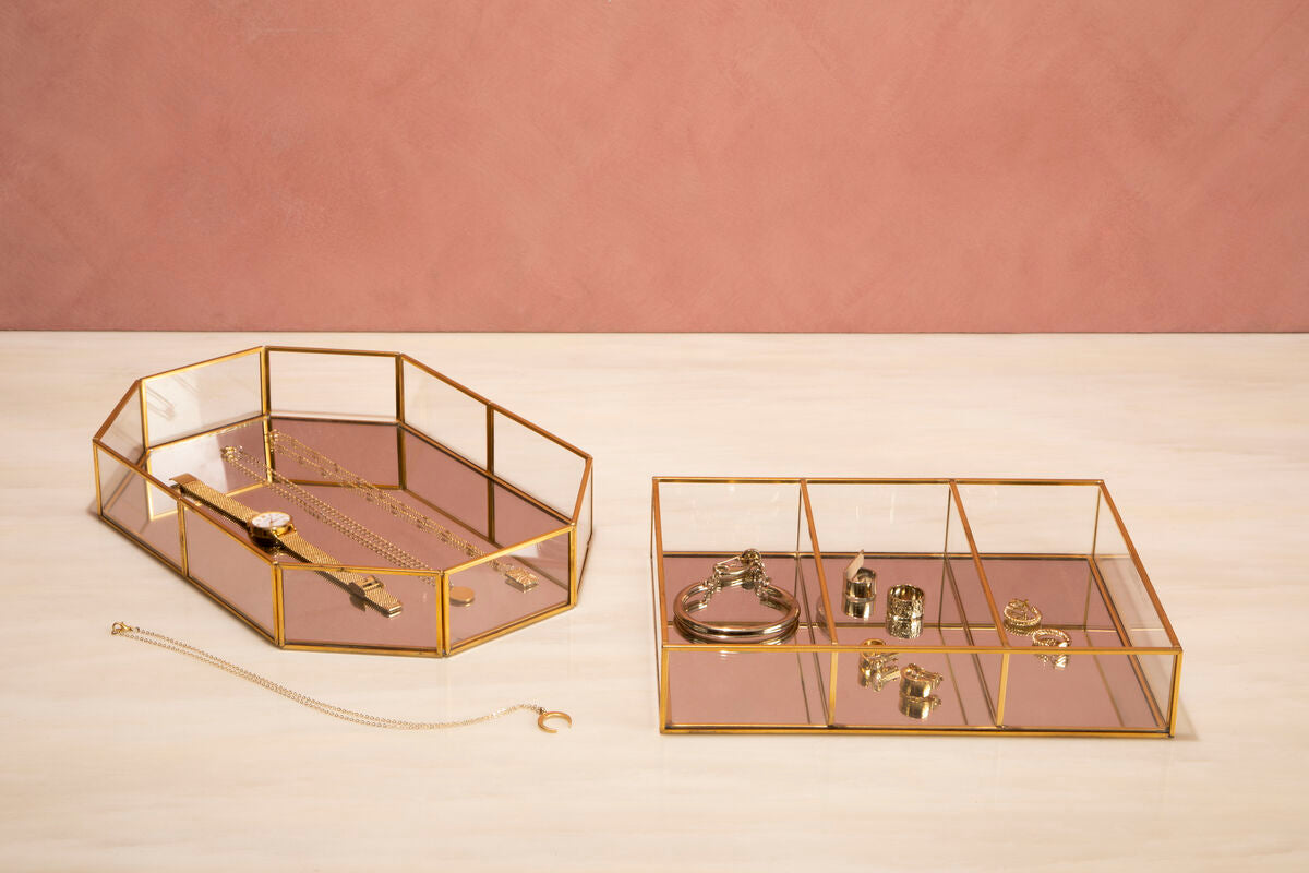 Beauty Glass Octagonal Jewellery Tray | Vintage