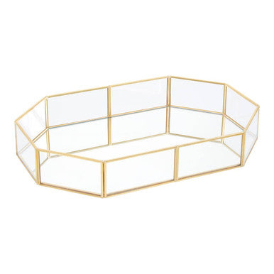 Beauty Glass Octagonal Jewellery Tray | Vintage