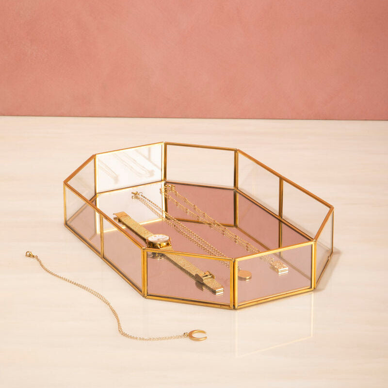 Beauty Glass Octagonal Jewellery Tray | Vintage