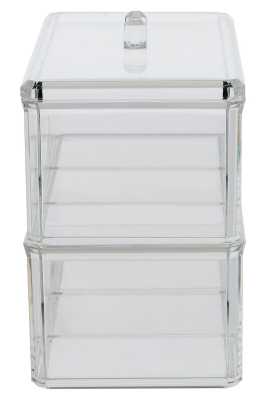 Six Compartment Clear Plastic Cosmetics Organiser | Romm