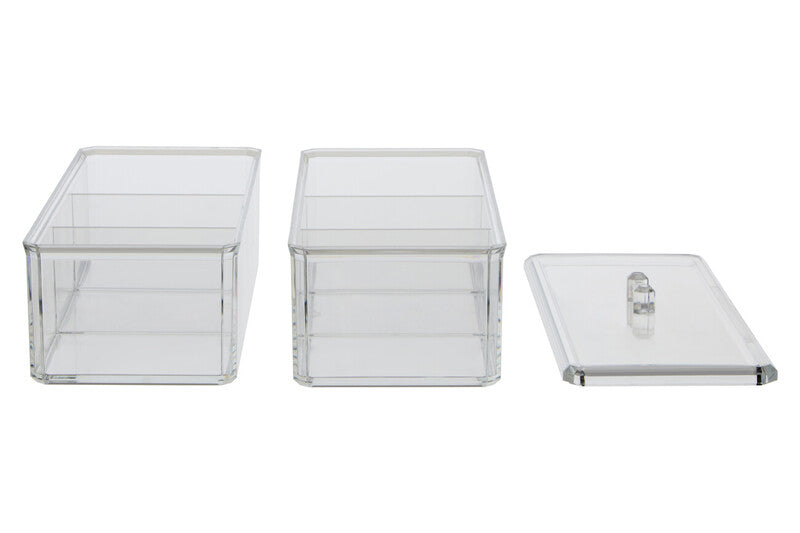 Six Compartment Clear Plastic Cosmetics Organiser | Romm