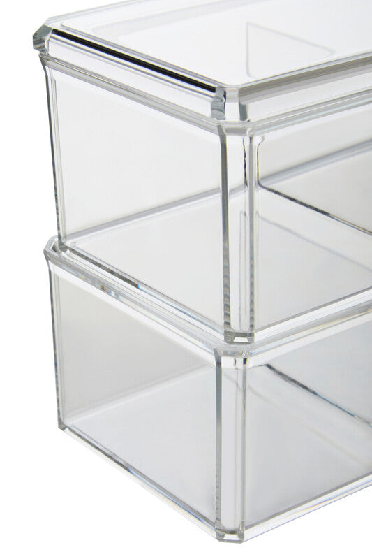 Six Compartment Clear Plastic Cosmetics Organiser | Romm