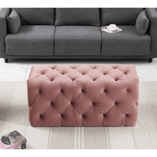 Santorini Velvet Ottoman Bench