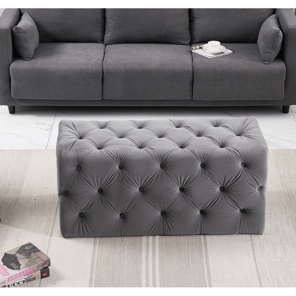 Santorini Velvet Ottoman Bench